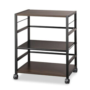 DEVAISE プリンター台 キャスター付き サイドワゴン デスクワゴン プリンターラック デスク下収納 移動便利 幅52 奥行40 高さ63cm デスク下 収納 棚 木製 袖机 スリム オフィスワゴン デスク