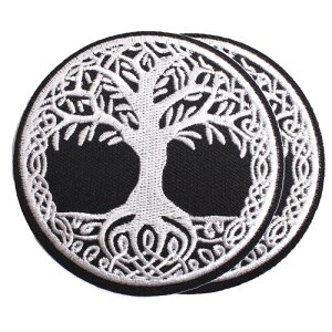 Harsgs 2PCS Yggdrasil The Tree of Life Patch Embroidered Applique Badge Iron on/Sew on Patches Emblem Patch DIY Accessories, Perfect for Clothes, Dress, Hat, Jeans