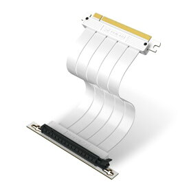 EZDIY-FAB PCIe 4.0 X16ライザーケーブル 高速シールド垂直GPUマウント用 PCI-E Gen4対応 延長ライザーカード 直角コネクタ 白 - 20cm 90度