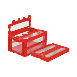 サンコー 窓付き折りたたみコンテナ マドコン フタ一体型75L ブラック SKOC75BBK