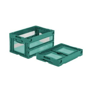 サンコー 窓付き折りたたみコンテナ マドコン40L グリーン SKOO40BGR