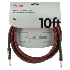 Fender V[hP[u Professional Series Instrument Cables, 10', Red Tweed