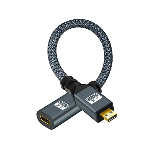Twozoh Micro HDMI オス→メス ケーブル アダプター、マイクロ HDMI オス→マイクロ HDMI メス ケーブル、マイクロ HDMI タイプ D オス→メス ケーブル 3D 4K 1080p 20CM 適格請求書発行可