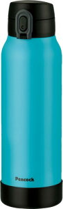 ピーコック魔法瓶工業(The-peacock) ピーコック 水筒 800ml ワンタッチ 保温 保冷 大容量 底カバー お手入れ簡単 シアンブルー AKE-R81 AC