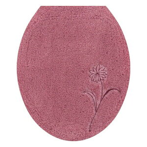 センコー(Senko) スウェイ トイレ ふたカバー O・U 普通便座用 ピンク 花 刺繍 モダン 19507