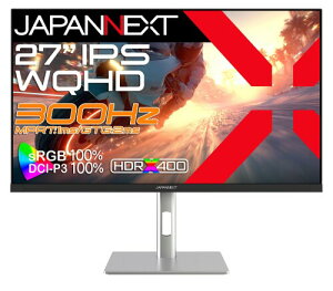 JAPANNEXT 27�C���` IPS�p�l������ 300Hz/1ms(MPRT)�Ή� WQHD(2560x1440)�𑜓x �Q�[�~���O���j�^�[ JN-IPS27G300Q-HSP HDMI DisplayPort sRGB:100% DCI-P3:100% HDR400���� PS5 WQHD:120Hz �������� �s�{�b�g(�c��])