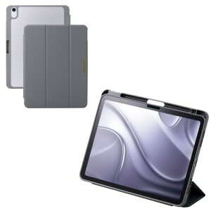 �G���R�� iPad Air 11�C���` (M4/M3/M2) 2026/2025/2024�N �P�[�X �J�o�[ �t���b�v �\�t�g���U�[ �w�ʃN���A �X���[�v���[�h �^�b�`�y���z���_�[�t�� CHIC STYLE �`���R�[���O���C TB-A25MWVJM3GY