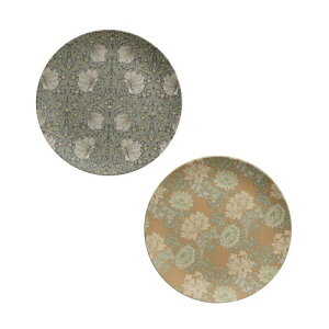 ジュビリー(Jubilee) ウィリアムモリス柄 お皿2枚セット 軽い割れない、汚れが落ちやすい エコバンブープレート 20cm 軽量 平皿2枚組 食洗機OK D.Flower Pimpernel (004)