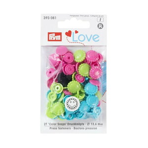 Prym �v���� �J���[�X�i�b�v�{�^�� �t�����[ 13.6mm �^�[�R�C�Y�E�A�b�v���O���[���E�s���N 21�g�� PRM393081
