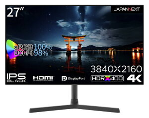 JAPANNEXT 27C` j^[ 4K UHD 3840x2160𑜓x IPS BLACK fBXvC (HDMI/DisplayPort/Xs[J[/VESAΉ/u[CgJbg) JN-27IPSB4FLUHDR