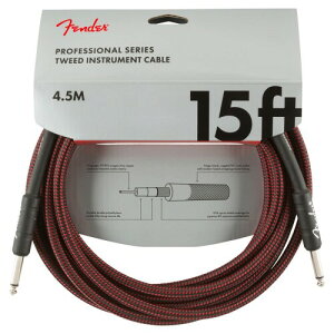 Fender V[hP[u Professional Series Instrument Cable, 15', Red Tweed