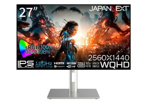 JAPANNEXT 27C` j^[ WQHD 2560x1440𑜓x IPS BLACK fBXvC (HDMI/USB-C d (65W) / DisplayPort/Xs[J[/](s{bg)@\/u[CgJbg) JN-27iB120Q-H-C6