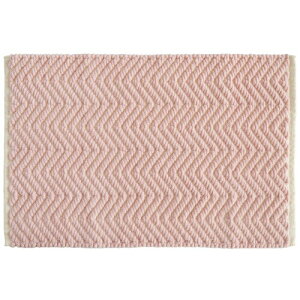 オカ(OKA) ポコモコウィーブ バスマット 約40×60cm ピンク マイクロファイバー 吸水速乾 くすみカラー シェニール 糸 手織り モコモコ