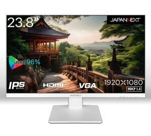 JAPANNEXT 23.8�C���` ���j�^�[ �t��HD 1920x1080�𑜓x IPS �f�B�X�v���C (HDMI/VESA�Ή�/�u���[���C�g�J�b�g) JN-238i75F-W