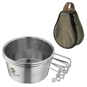 �L�����s���O���[��(CAMPING MOON) �L�����v�p �R�b�v �X�e�����X �V�F���J�b�v �[�^ 360ml 3�_�Z�b�g S-360-3P+B