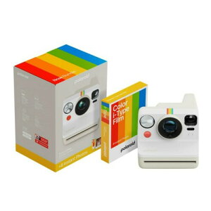 Polaroid Now 3rd Generation I-Type Instant Camera + Film Bundle - Now Pebble White Camera + 8 Color Photos (6573)