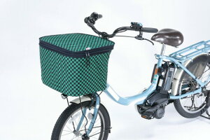 川住製作所 自転車 2段式前カゴカバー NET-101H 市松模様