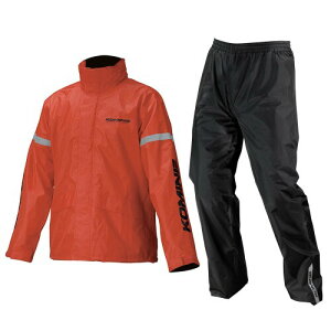 (KOMINE) RK-543 スタンダードレインウェア バイク用 上下セット 雨具 かっぱ 梅雨 03-543 メンズ Red M