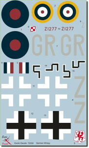 トロモデル 1/72 捕獲されたウィンピー #1鹵獲された ビッカースウェリントン Mk.IV Z1277 プラモデル用デカール TRMED72030 (飛行機)