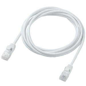 �G���R�� LAN�P�[�u�� CAT6A 2m �ܐ܂�h�~ ���b�V���P�[�u�� �z���C�g ECLD-GPAM/WH20