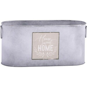 ベストコ 鉢 オーバル ポット M 小物入れ プラカップ付 水抜き穴 ブリキ NE-765 ホームスウィート