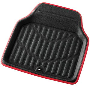 ボンフォーム(BONFORM) バケットマット 3DレザーマットN 抗菌防臭 45x48cm レッド 6465-48RE