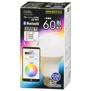 �I�[���d�@ LED�d�� Bluetooth�Ή� E26 60�`���� �L�z�� ���F/�F�������^�C�v LDA8-G/RGB/I 1 06-0974 OHM