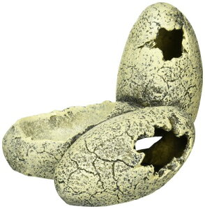 ジェックス EXO TERRA (エキゾテラ) 恐竜の卵S PT2840 爬虫類用シェルター オーナメント 隠れ家 バスキングスポット 水入れ付き W14×D13×H11.5cm