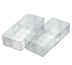 タイガークラウン 引き出し仕切り クリア 150×305×75mm スライド収納ケース(大)2P A-PET樹脂 スライド式 伸縮 6211