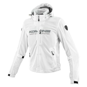 (KOMINE) 2025モデル JK-176 エニグマライト メッシュパーカ バイク用 春夏向け CE規格プロテクター メッシュ KOMINE Silver L