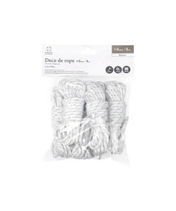 S'more(�X���A) Deco de rope �K�C���[�v 4mm ���[�v ����4m �ω׏d300kg ��v ���݋��� ���� ���ˍ� �K�C�h���[�v �f�R�f���[�v (�z���C�g ���a6mm, 1�Z�b�g(6�{����))