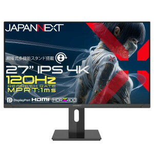 JAPANNEXT 27�C���` IPS�p�l������ 120Hz/1ms(MPRT)�Ή� 4K(3840×2160)�𑜓x �Q�[�~���O���j�^�[ JN-IPS27G120U2-HSP HDMI2.1 DP sRGB:100% HDR400���� PS5 4K:120Hz�ڑ� VRR �������� �s�{�b�g(�c��])