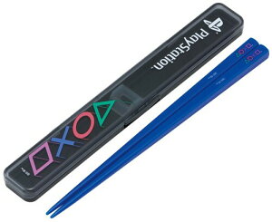 スケーター(Skater) 箸 箸箱 セット 19.5cm 抗菌 銀イオン Ag+ 大人用 日本製 PlayStation プレイステーション ロゴ ABC4AG