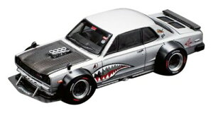 POP RACE x Enigma 1/64 SKYLINE GT-R V8 DRIFT (HAKOSUKA) METALLIC SILVER i PRE005