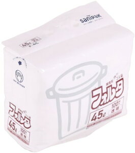 日本サニパック 環優包装フォルタ45L 透明 100枚入 F-4C