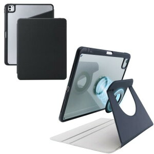�G���R�� iPad Pro 13�C���` (M4) �P�[�X �J�o�[ 360�x��] �c�u�� ���u�� �}�O�l�b�g���E�� �y�����[ �t���b�v�t�� �u���b�N TB-A25PLMG360BK