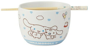 スケーター(Skater) 陶器製 ボウル 竹製 箸 セット 600ml 21cm サンリオ シナモロール お友だち 女の子 CHBWH1-A