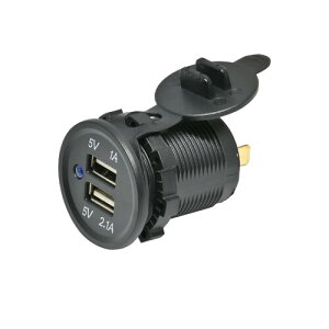 [hH(LEAD) oCNp USB[d\Pbg iMMER AC}[V[Y USB[d\Pbg (1A+2.1A) ubN DC12VԐp KS-258A