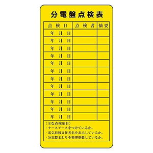ユニット 電気関係標識 分電盤点検表
