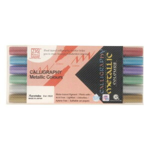 ���|(Kuretake) �����y�� ZIG MS �J���O���t�B�[ ���^���b�N�J���[�Y 6�F MS-8400/6V
