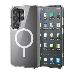 �G���R�� Galaxy S26 Ultra (SC-53G) �P�[�X �J�o�[ �N���A �ϏՌ� �Ռ��z�� �}�O�l�b�g MAGKEEP �n�C�u���b�h TPU 4�p�G�A�[�N�b�V���� �w�ʍd�x5H ���C�����X�[�d�Ή� �z���C�g PM-G262MAG02WH