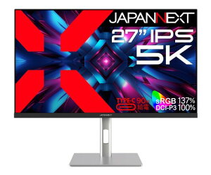 JAPANNEXT 27C` IPSpl 5K(5120x2880)𑜓x tj^[ JN-IPS275K-HSPC9 HDMI DP USB Type-C(ő90Wd) HDR sRGB:137% DCI-P3:100%  s{bgΉ KVM PBP/PIP@\
