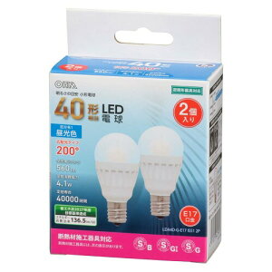 �I�[���d�@ LED�d�� ���` E17 40�`���� �����F 2�� �~�j�N���v�g���` LDA4D-G-E17 IS51 2P 06-4718 OHM
