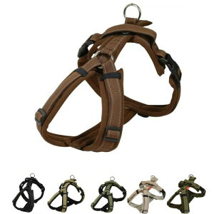 Hakusan ゼロハーネス 負担軽減 犬用ハーネス サイズ調整可 簡単着脱 夜間反射材 軽量 通気 ハンドル付き ネームプレート XS サイズ ブラウン