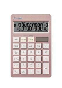 Canon キヤノン スタイリッシュデザイン電卓 抗菌仕様 HS-1200TC ピンク (12桁/スリム卓上/ツートンカラー)HS-1200TC-PK