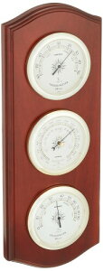 エンペックス気象計 温度湿度計 ウェザーガイド気象計 壁掛け用 日本製 ブラウン BM-716 42.5x16x4cm