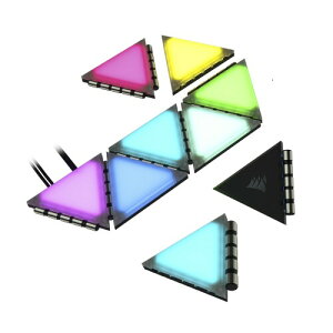 CORSAIR iCUE LC100 �P�[�X RGB ���C�e�B���O�p�l�� - �~�j�g���C�A���O�� mini triangle Expansion Kit 9������Z�b�g CL-9011115-WW