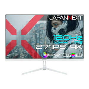 JAPANNEXT 27�C���` IPS�p�l������ 120Hz/1ms(MPRT)�Ή� 4K(3840×2160)�𑜓x �Q�[�~���O���j�^�[(�z���C�g) JN-IPS27G120U-W HDMI2.1 DP sRGB:100% HDR400���� PS5 4K:120Hz�ڑ� VRR �P�[�u������(�z���C�g)