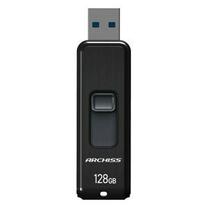 �A�[�L�X(Archiss) USB������ 128GB USB3.2(Gen1) / USB3.1(Gen.1) / USB3.0 / USB2.0 �Ή� �X���C�h�� �X�g���b�v�z�[���t�� �L���b�v���X�f�U�C�� AS-128GU3-PSB