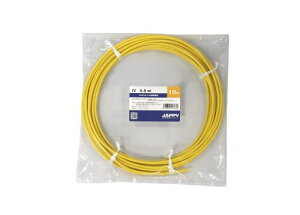 フジクラダイヤケーブル ビニル絶縁電線 IV 5.5 SQ 黄色 15M 巻き